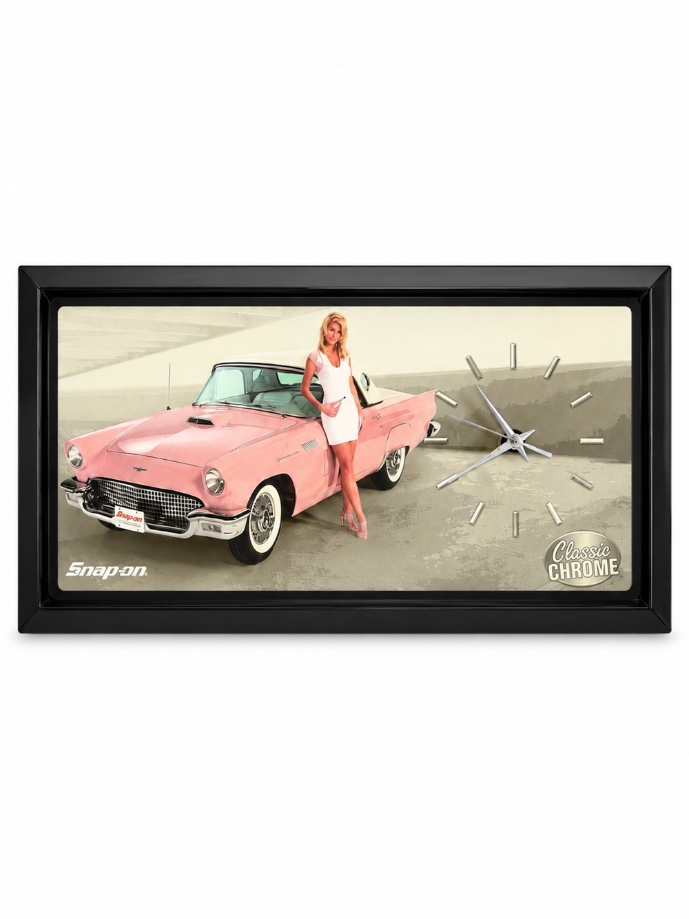 Vintage Snap On Tools Pinup Girl White Lingerie Pink Wall *RARE* 23” x 11” Works